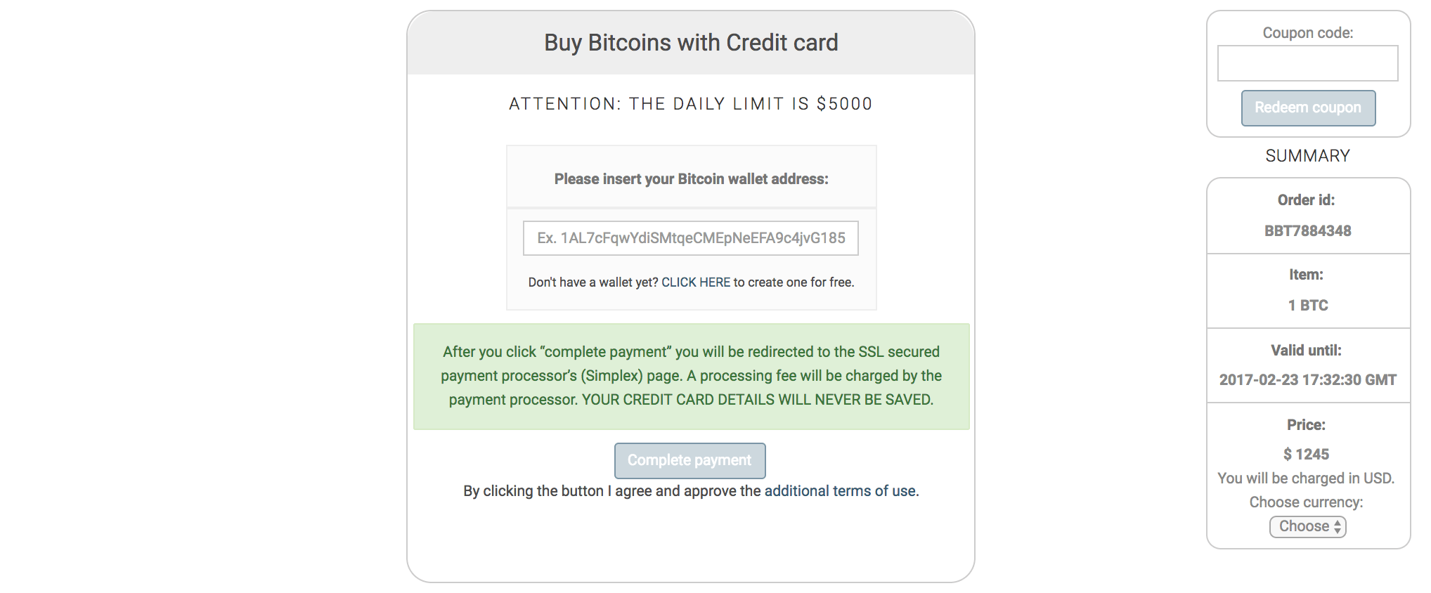 Buy Bitcoin Instantly Without Verification (ID) Using Credit/Debit Card